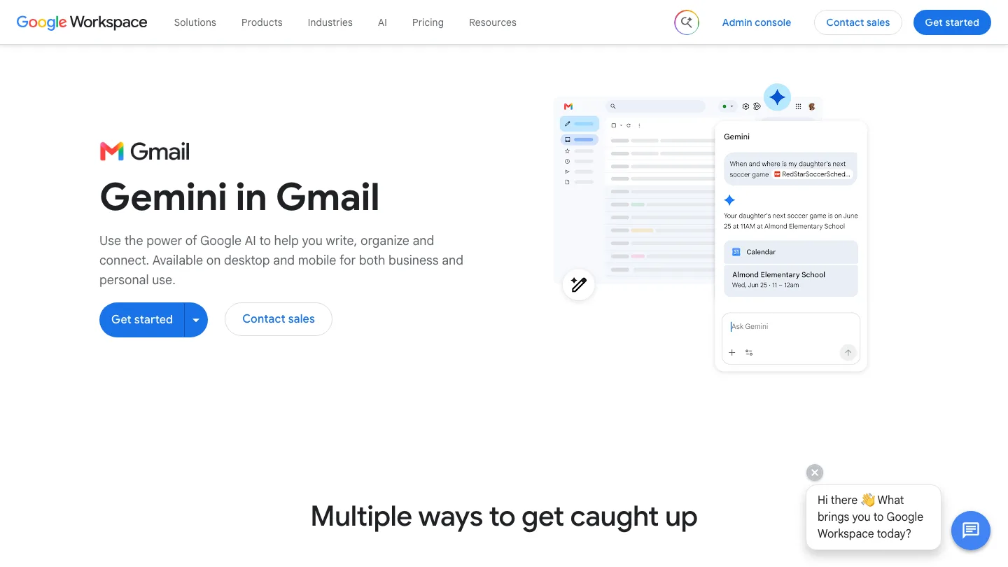 Gemini in Gmail product interface