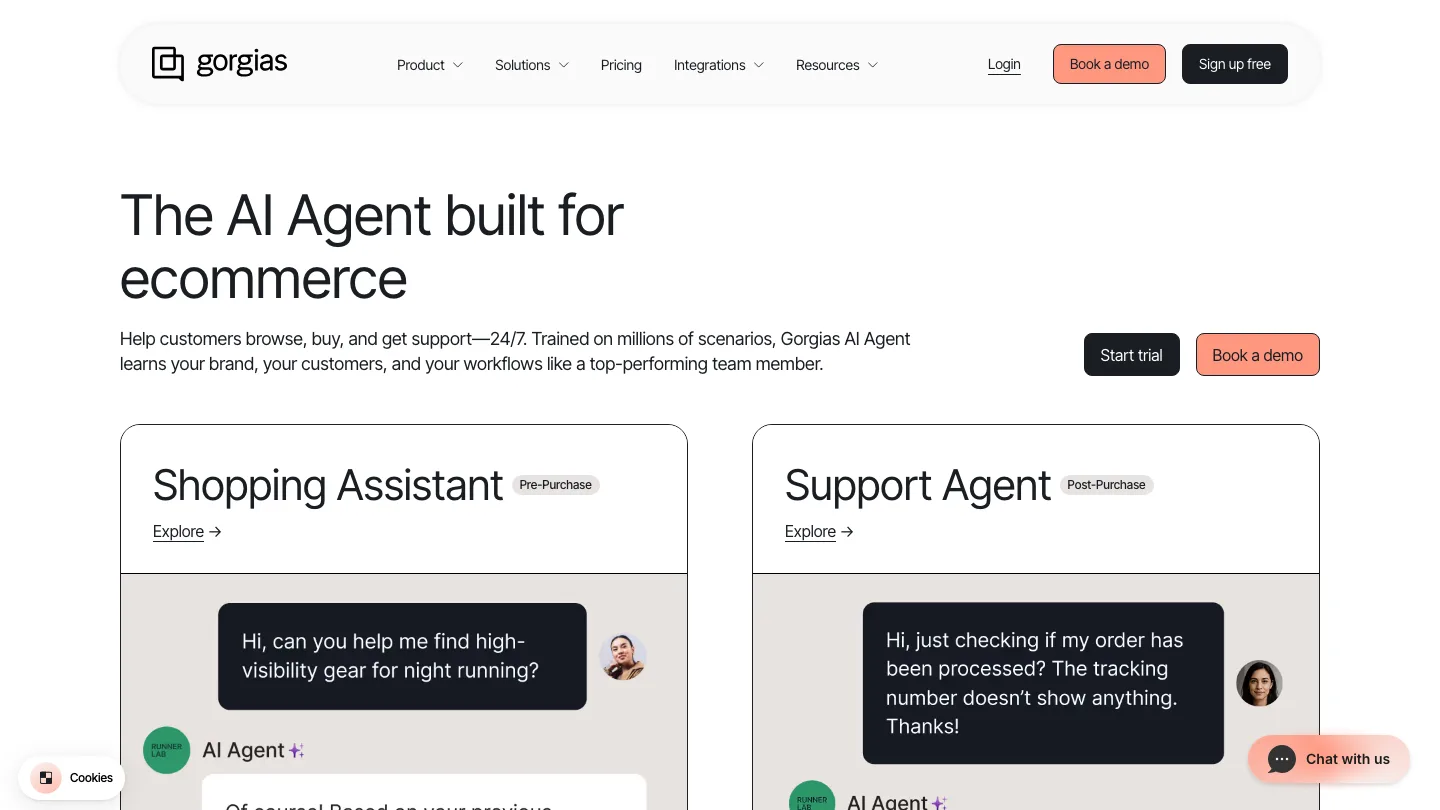 Gorgias AI Agent product interface