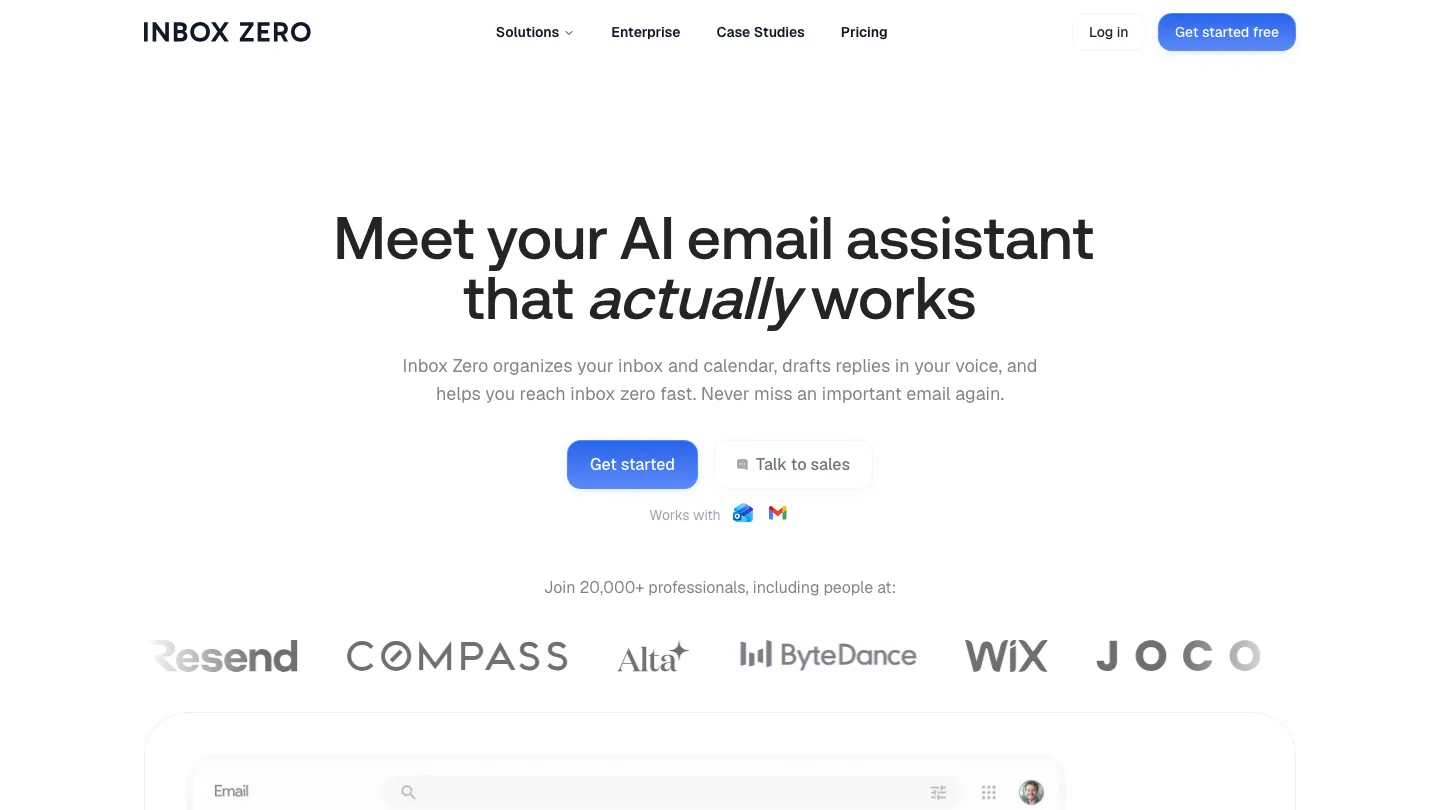 Inbox Zero product interface