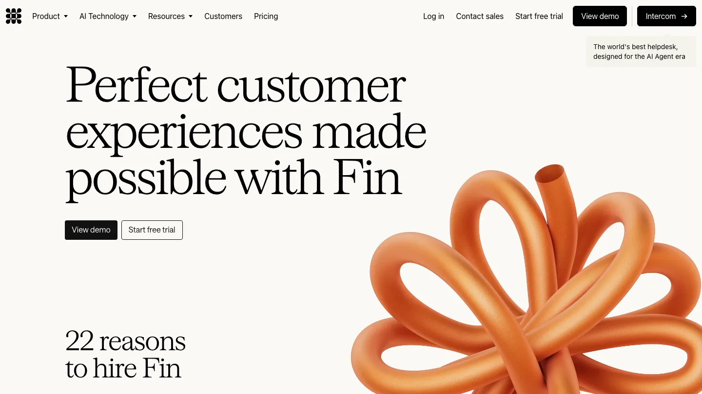 Fin AI Agent product interface