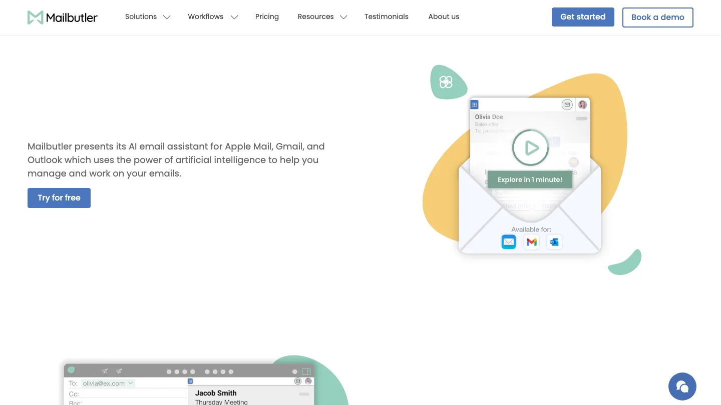 Mailbutler Smart Assistant product interface