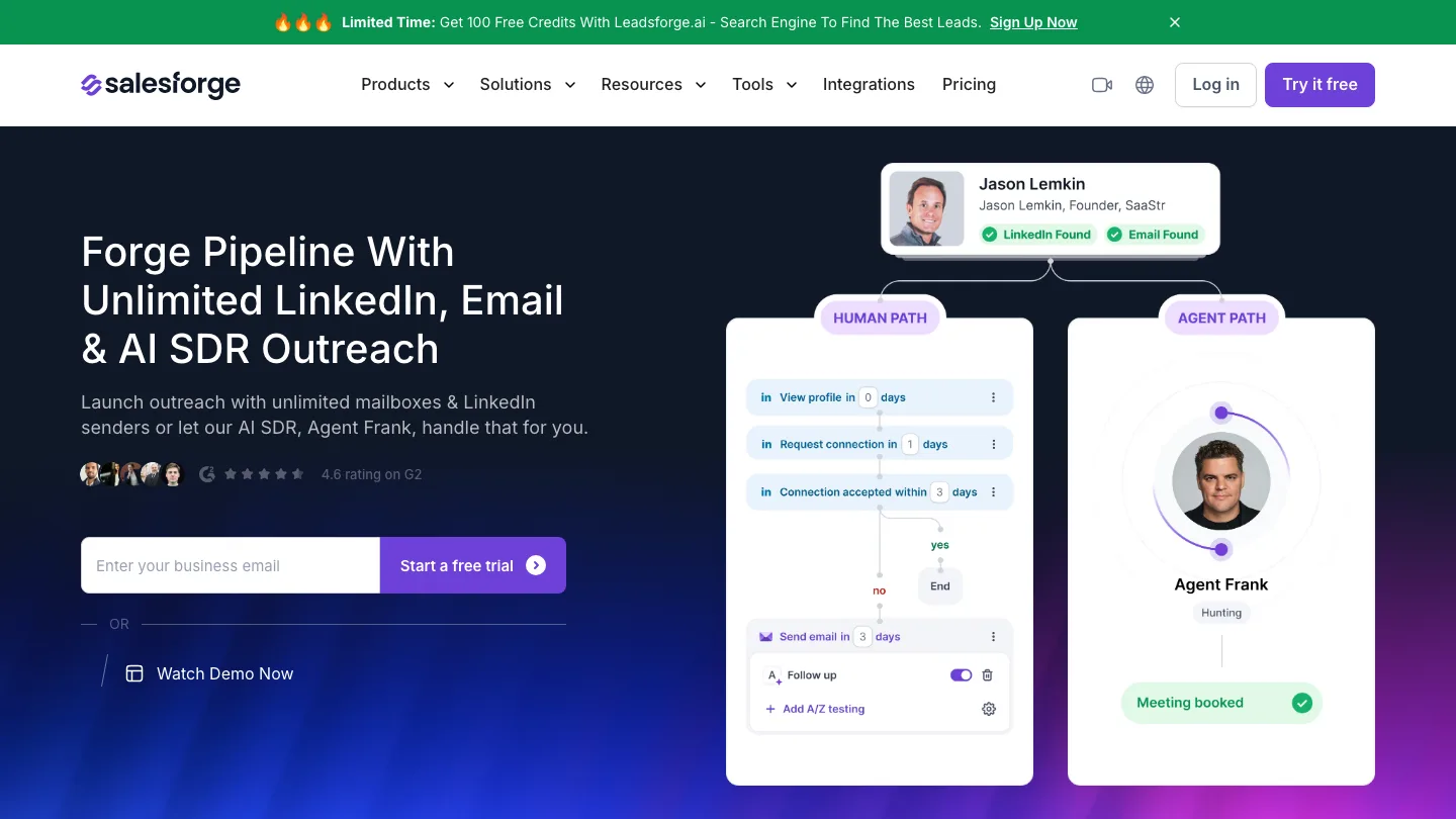 Salesforge product interface