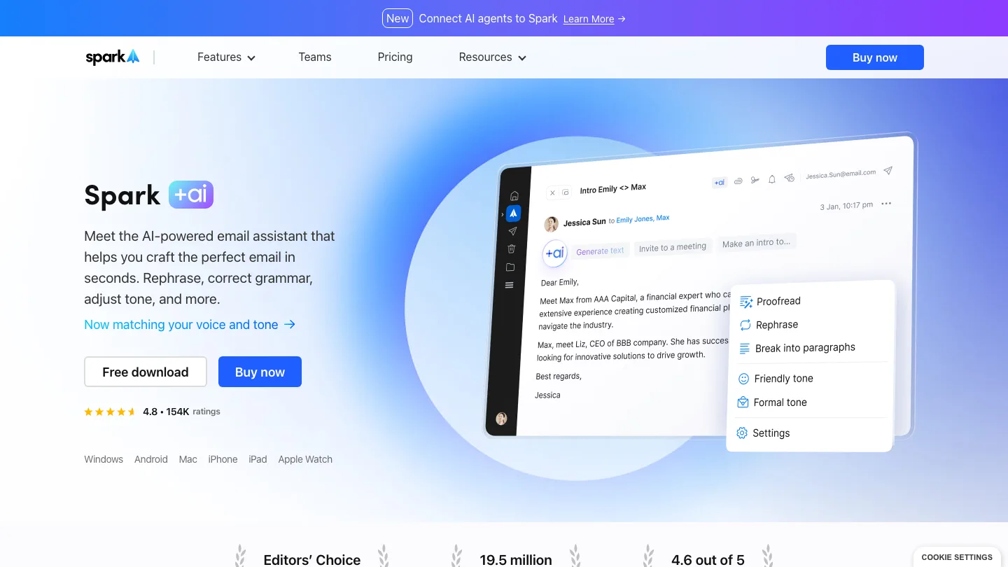 Spark +AI product interface