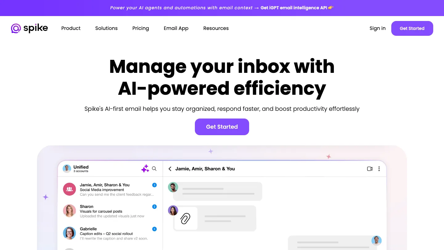 Spike product interface